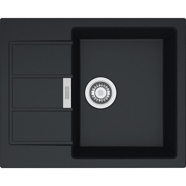 Мийка кухонна Franke Sirius, тектонайт, прямокутник, з крилом, 620х500х200мм, чаша - 1, накладна, S2D 611-62, чорний