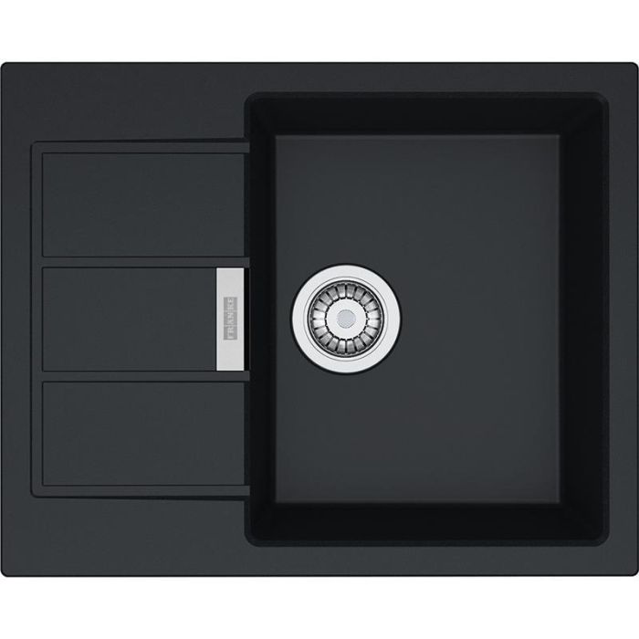 Мийка кухонна Franke Sirius, тектонайт, прямокутник, з крилом, 620х500х200мм, чаша - 1, накладна, S2D 611-62, чорний