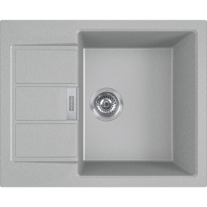 Кухонна мийка Franke Sirius 2.0, тектонайт, прямокутна, з крилом, 620х500х200, чаша-1, врізна, S2D 611-62, сірий