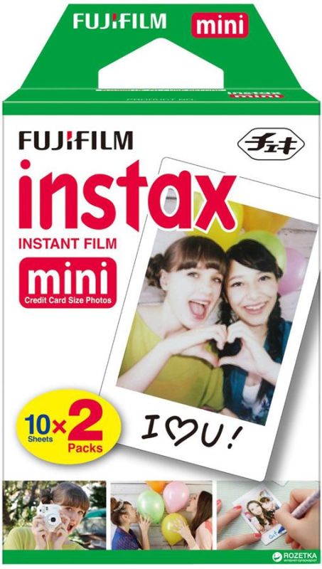 Фотопапір Fujifilm INSTAX MINI EU 2 GLOSSY (54х86мм 2х10шт)