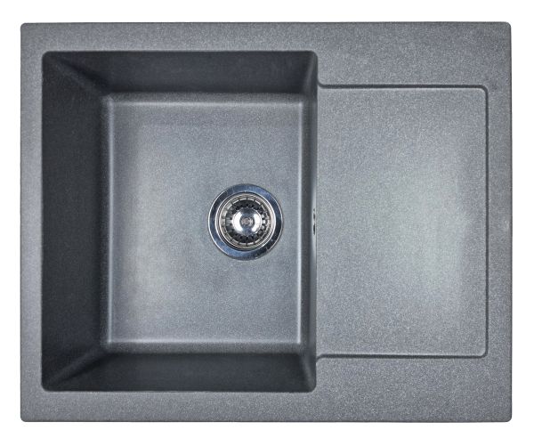 Мийка кухонна Adamant Minimal, штучний камінь, прямокут., з крилом, 615х495х200мм, чаша - 1, врізна, сірий