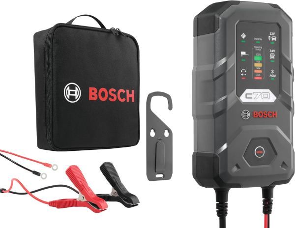 Зарядний пристрій Bosch C70, 12/24В, 14-300А·год, макс 10А, IP65 (0 189 911 070)