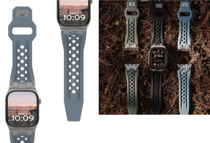 Ремінець UAG для Apple Watch Ultra 2/Ultra-49-45-44mm, Monarch, Cloud Blue/Titanium