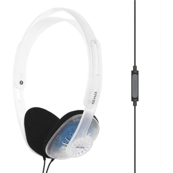 Навушники On-ear Koss KPH30i 3.5 mini-jack, Mic, 1.2м, Прозорий