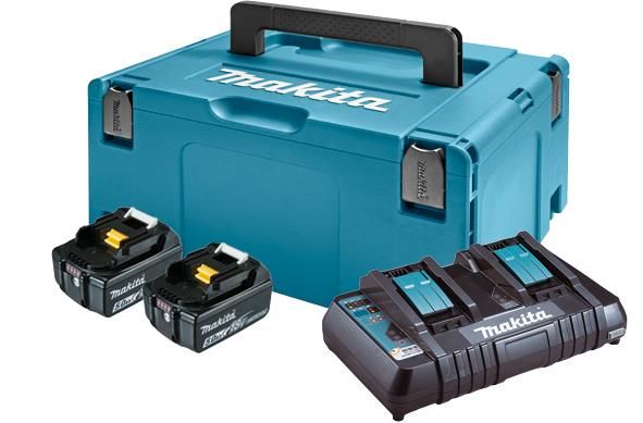 Набір акумулятора та зарядного пристрою Makita197629-2 LXT BL1850B 2х18В 5А·год ЗП DC18RD кейс Makpac3