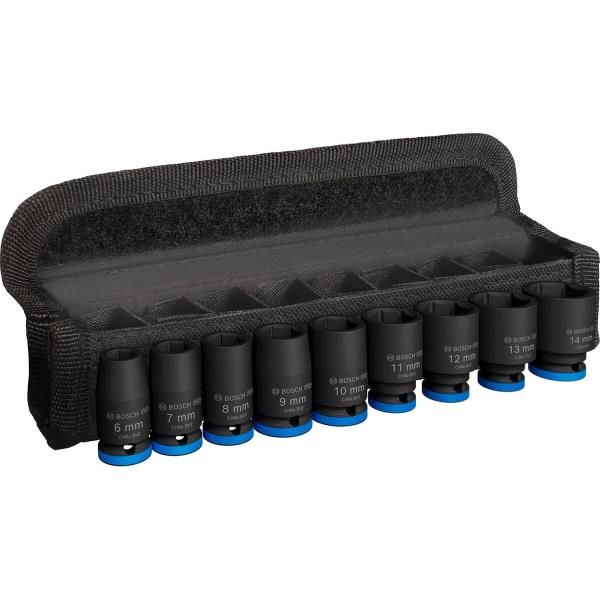 Набір ударних торцевих головок Bosch Professional Standart 1/4" 25мм 9шт