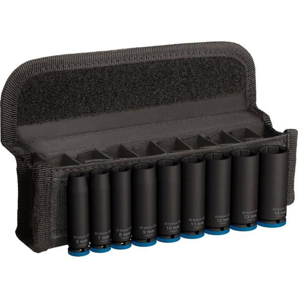 Набір ударних торцевих головок Bosch Professional Deep 1/4" 50мм 9шт