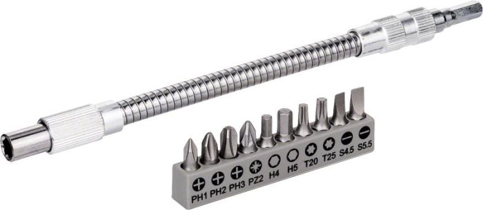 Біти Bosch Professional гнучкий подовжувач 200мм, 25мм, SL,PH,PZ,H,T набір 11шт