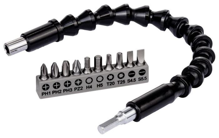 Біти Bosch Professional гнучкий подовжувач, 300мм SL,PH,PZ,H,T набір 10шт