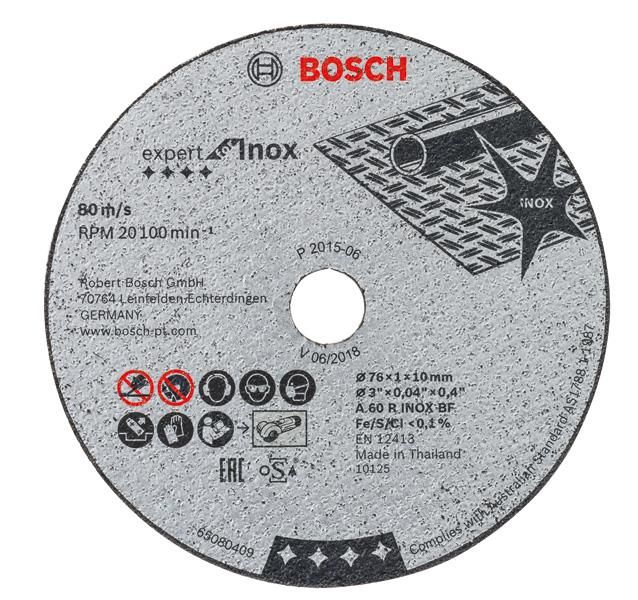 Диск відрізний Bosch Professional Expert для нержавіючої сталі, 76х10х1мм, 5шт