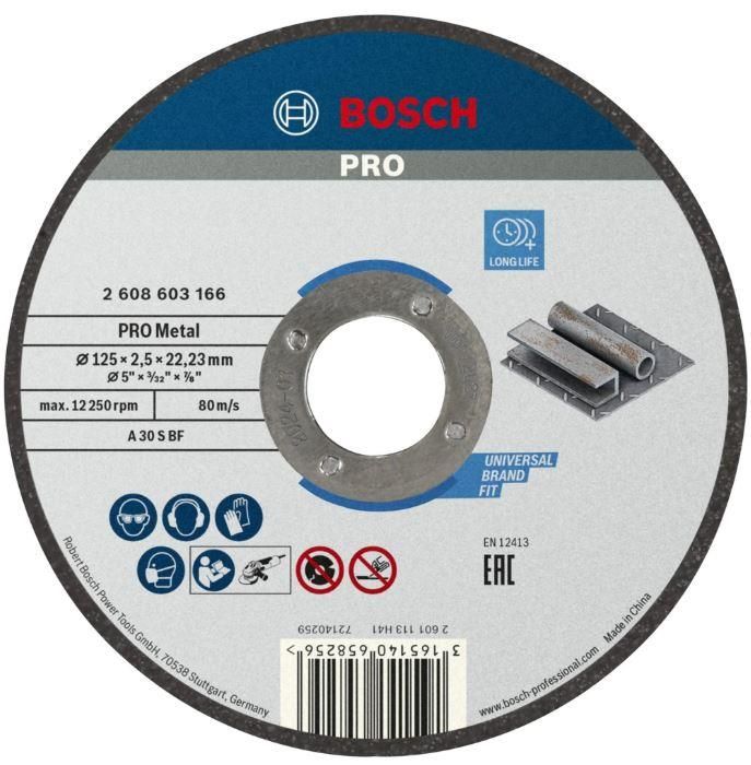 Диск відрізний Bosch Professional Standard для металу 125х2.5мм, прямий