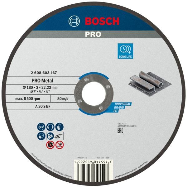 Диск відрізний Bosch Professional для металу 180x3x22.23мм