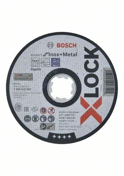 Диск відрізний Bosch Professional X-Lock Expert для нержавіючої сталі та металу, 125x1мм