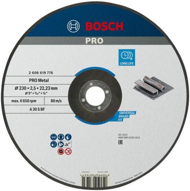 Диск відрізний шліфувальний Bosch Professional Standard по металу, 230х22.23мм