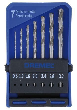 Набір свердел по металу Dremel 628, HSS, 0.8-3мм, кейс, 7шт