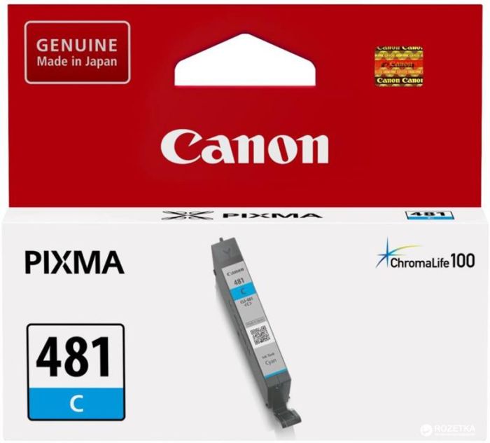 Картридж струменевий Canon CLI-481 PIXMA TS6140/8140/9140/TR7540/8540/TS6240/9540/8240/704/8340/6340 Cyan
