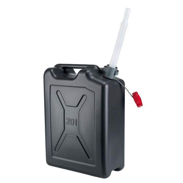 Каністра Neo Tools Pressol паливна 20л пластик HDPE, армійська, міцна, гнучкий злив, 1.45кг, чорний