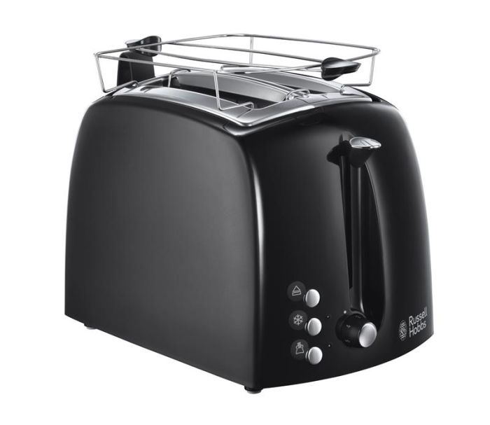 Тостер Russell Hobbs Textures 850Вт, пластик, чорний