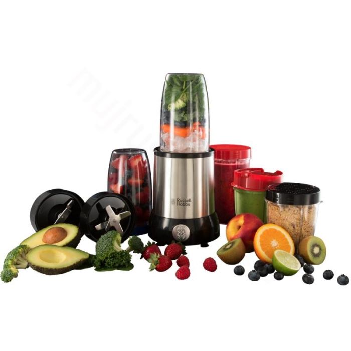 Блендер Russell Hobbs стаціонарний Nutri Boost 700Вт, чаша-700мл, чопер 300мл, чорно-сріблястий