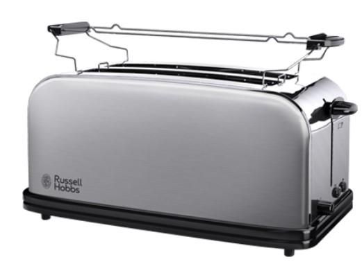 Тостер Russell Hobbs Oxford 1600Вт, довгі слоти на 4 тости, метал, сріблястий