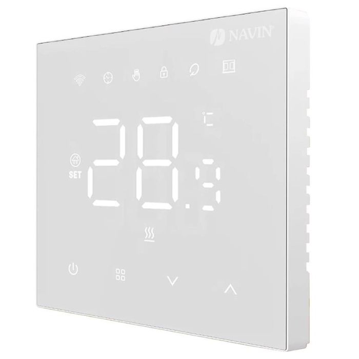 Терморегулятор Navin WT410W-3А 5...35 °C для котлів опалення електронний Wi-Fi Tuya, Smart Life провідне підключення 230В білий