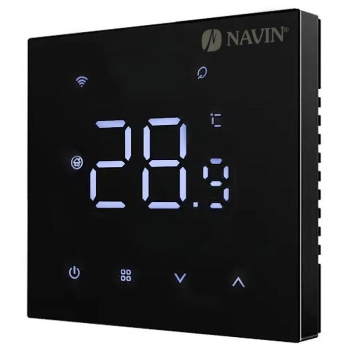 Терморегулятор Navin WT410B-16А 5...35 °C для теплої підлоги електронний Wi-Fi Tuya, Smart Life вбудований дротовий датчик 16A 230В чорний