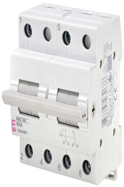 Перемикач навантаження ETI, SSQ 263 "1-0-2", 2p 63A