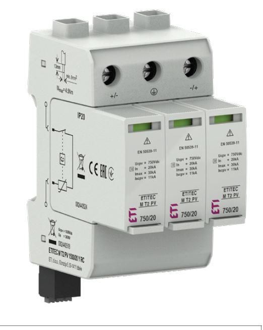 Обмежувач перенапруги ETI, ETITEC M T2 PV 1100/20 Y (для PV систем)