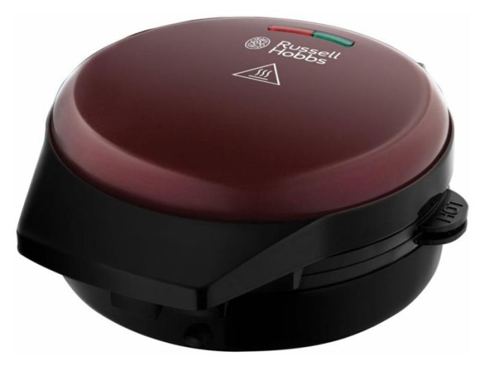 Мультимейкер Russell Hobbs Fiesta 950Вт, алюміній, 3 пластини, корпус-нержав.сталь/пластик, бордо
