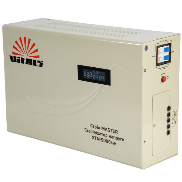 Стабілізатор напруги Vitals Master STN-5000sw 3000Вт 5000ВА 100-260В однофазний 15кг