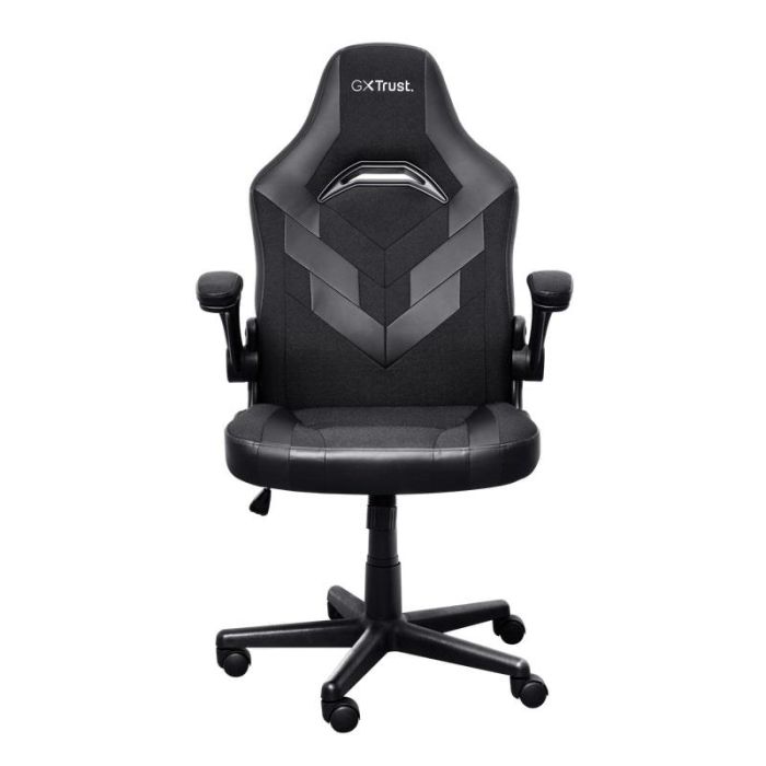 Крісло Trust GXT703 Riye, ПУ шкіра, Foldable Armrests, чорний