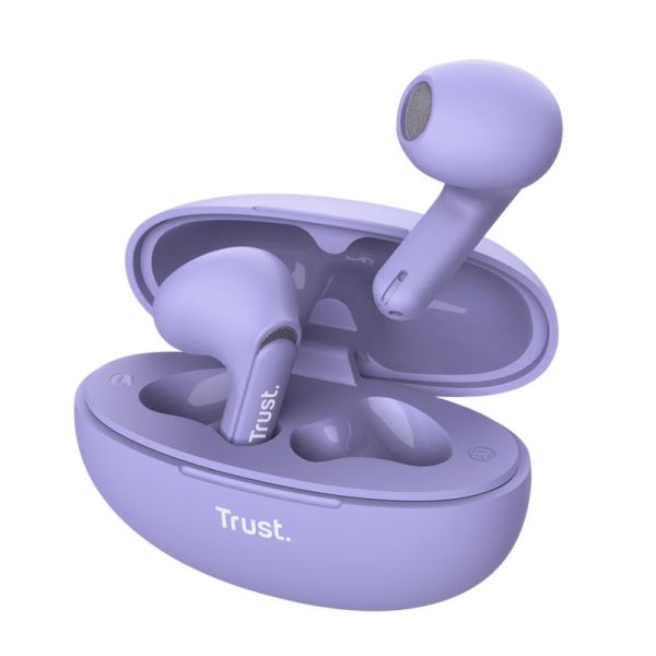 Навушники TWS Trust Yavi Earphones BT 5.3, ENC, SBC, Mic, Фіолетовий