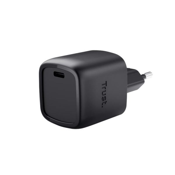 Зарядний пристрій мережевий Trust Maxo 30Вт, GaN, USB-C, PD/PPS, чорний