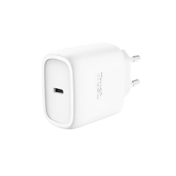 Зарядний пристрій мережевий Trust Maxo 45Вт, GaN, USB-C PD/PPS, білий
