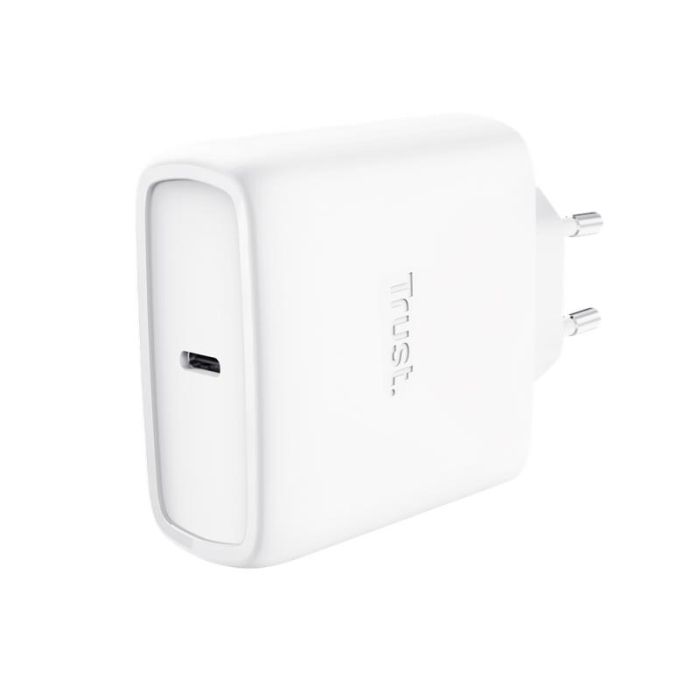 Зарядний пристрій мережевий Trust Maxo 65Вт, GaN, USB-C PD/PPS, білий