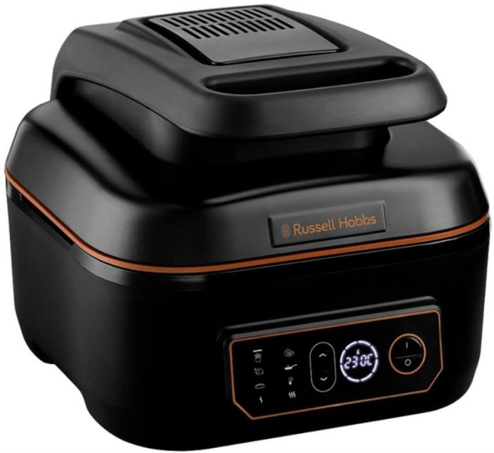 Мультипіч Russell Hobbs SatisFry Air&Grill, 1745Вт, чаша-5.5л, сенсорне керув., алюміній/пластик,чорно-помаранчевий