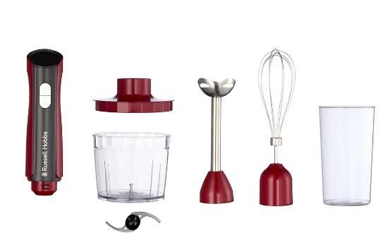 Блендер Russell Hobbs заглибний Desire Red, 500Вт, чаша-500мл, вінчик, міні-подріб., червоний