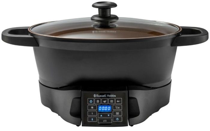 Мультиварка Russell Hobbs GoodToGo, 1000Вт, чаша-6.5л, електронне керув., знімна кришка, кераміка, чорний