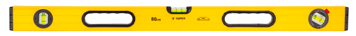 Рівень TOPEX тип 600, 80см, 3 капсули, алюмінієвий, отвори для руки