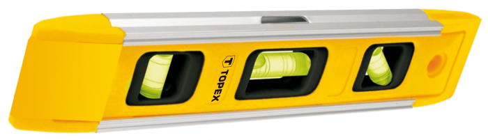 Рівень TOPEX Torpedo, 23см, 3 капсули, пластик, магнітна основа
