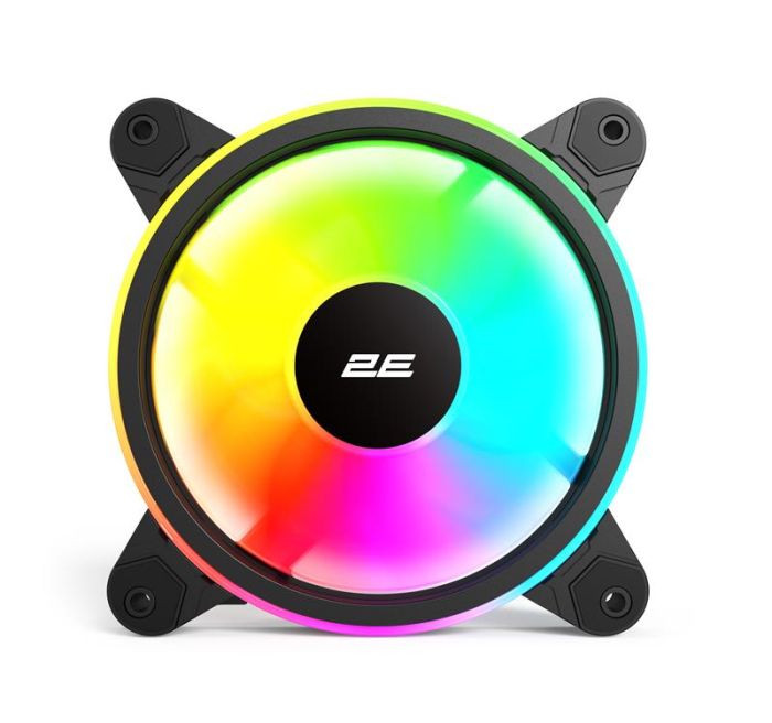 Корпусний вентилятор 2E GAMING Air Cool ACF1206-ARGB, 120мм, 1200rpm, 6pin, 25dBa, чорний