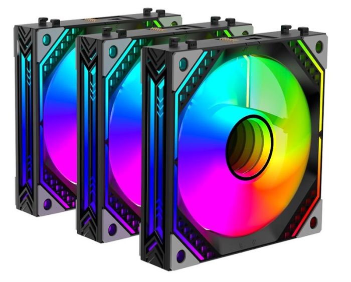 Корпусні вентилятори 2E GAMING Air Cool Magic Mirror ACF120MB-ARGB, 3x120мм, 2000rpm, 4pin PWM +5VARGB, 20.5dBa, чорний