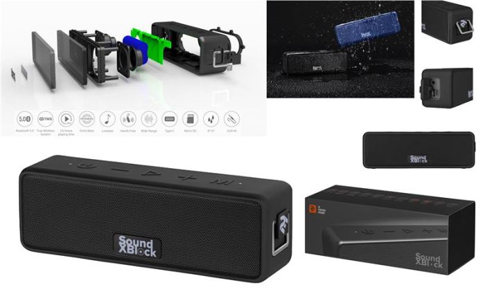 Портативна акустична система 2E SoundXBlock 20Вт, BT 5.3, MP3 TWS, IPX7, Чорний