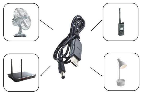 Кабель 2Е USB-A > DC 5.5х2.5мм живлення 1м, 12В/1A, чорний
