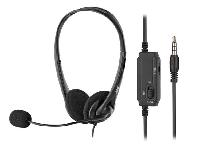 Гарнітура ПК стерео On-ear 2E CH11 mini-jack, omni-mic, 1.2м, чорний