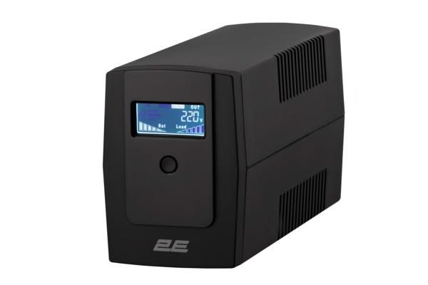 Джерело безперебійного живлення 2E DD650, 650VA/360W, LCD, RJ45, USB, 2xSchuko