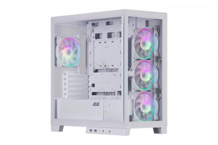 Корпус 2E GAMING Fantom GK701W без БЖ 2xUSB3.0, 1xUSBType-C, 4x120мм ARGB, VGA 400мм, LCS ready, контролер з пультом, TG Side/Front Panel, mATX, білий
