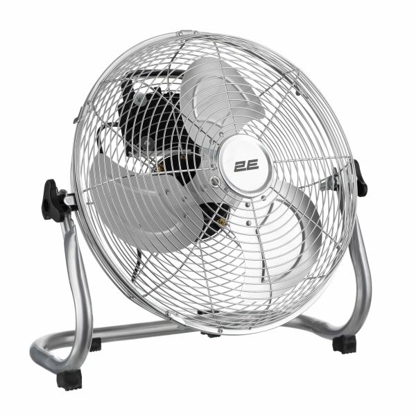 Вентилятор підлоговий 2E PowerWind 30C професійний, 30см, 60Вт, кнопки, двигун мідь 100%, срібний