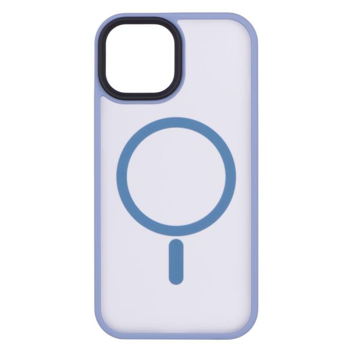 Чохол 2Е Basic для iPhone 15, Soft Touch MagSafe Cover, синій світлий