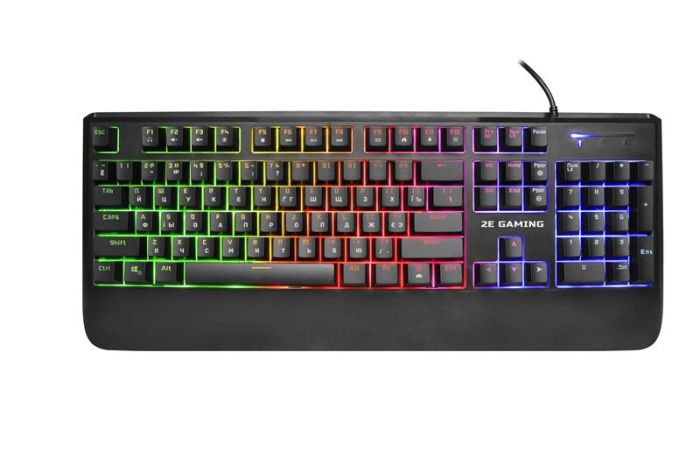 Клавіатура мембранна 2E GAMING KG325 104key, USB-A, EN/UA/RU, LED, чорний